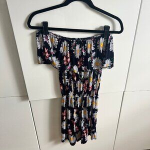 Off the shoulder floral romper- Size Medium